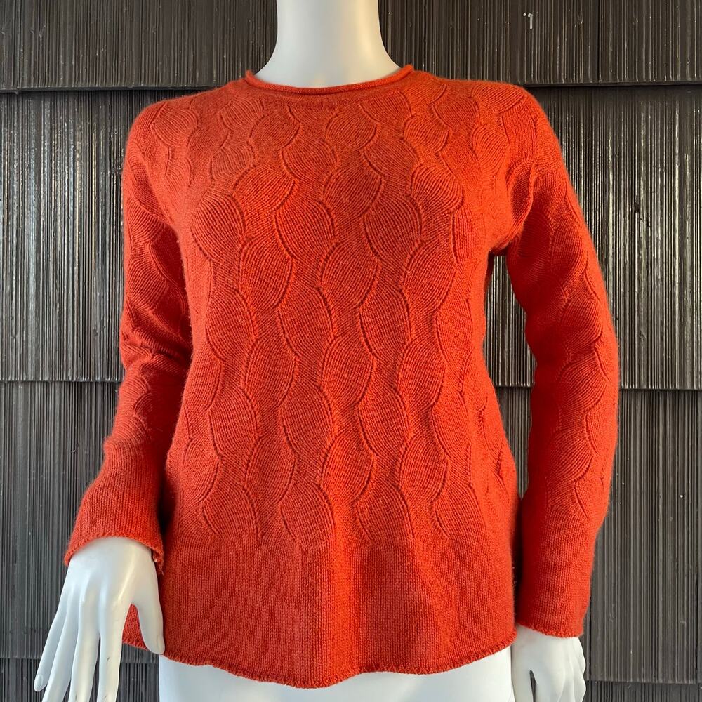 🔥Les Copains Cashmere Made In Italy Cable Knit Pullover Quiet Luxury Sweater
